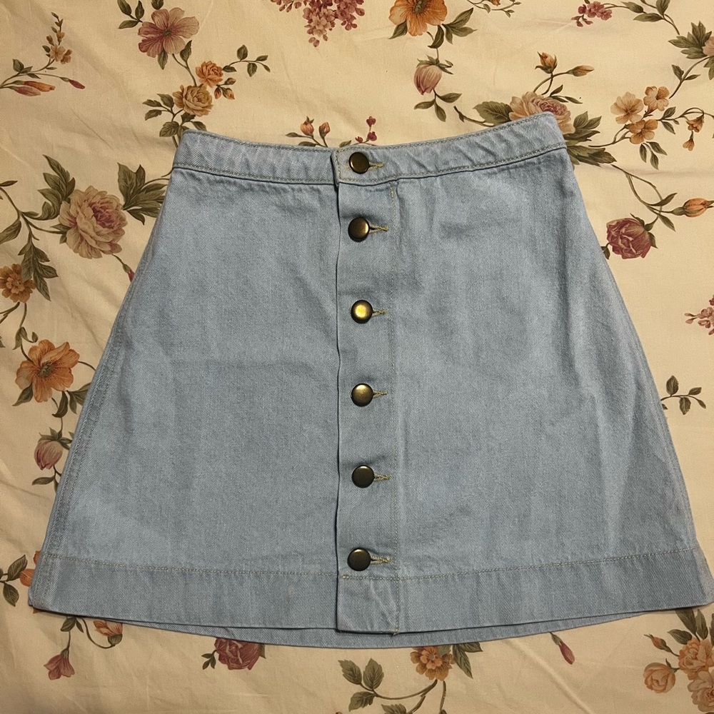American Apparel Button Down Jean Skirt